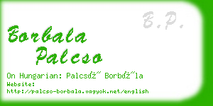 borbala palcso business card